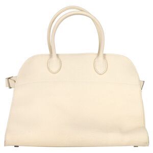 The Row Margaux 15 Buckled Textured handbag in Cream Leather